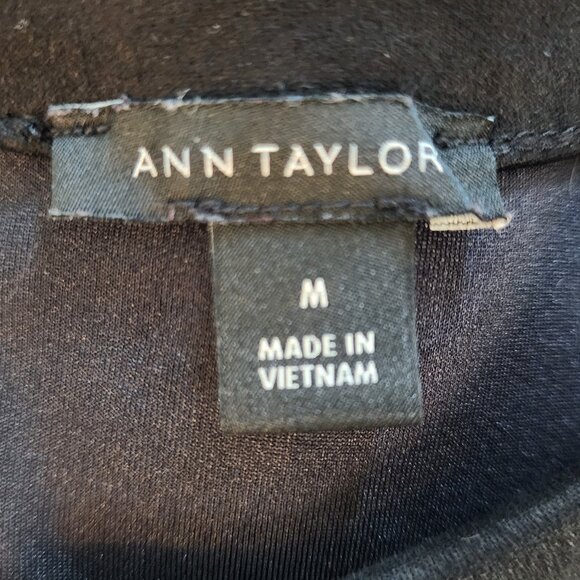 Ann Taylor Faux Suede Mixed Media Top, Size M, Like New - Picture 4 of 5